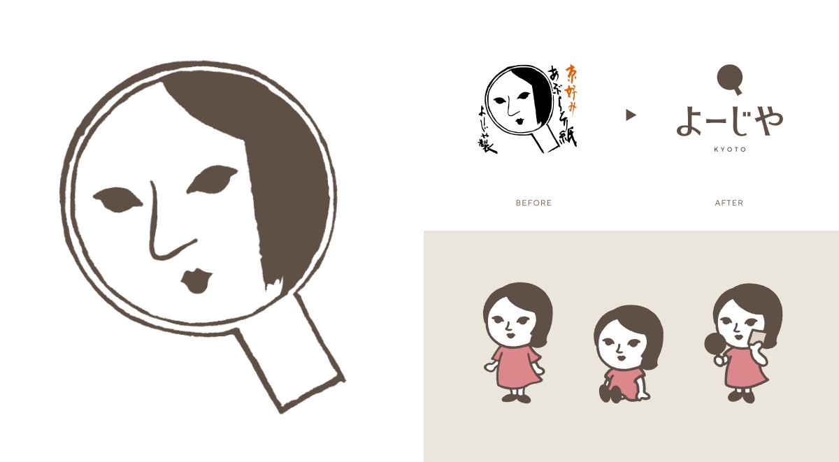 京都「Yojiya」品牌識別更新!經典Logo化為簡約設計、吸油面紙上的「よじこ」角色化 | La Vie