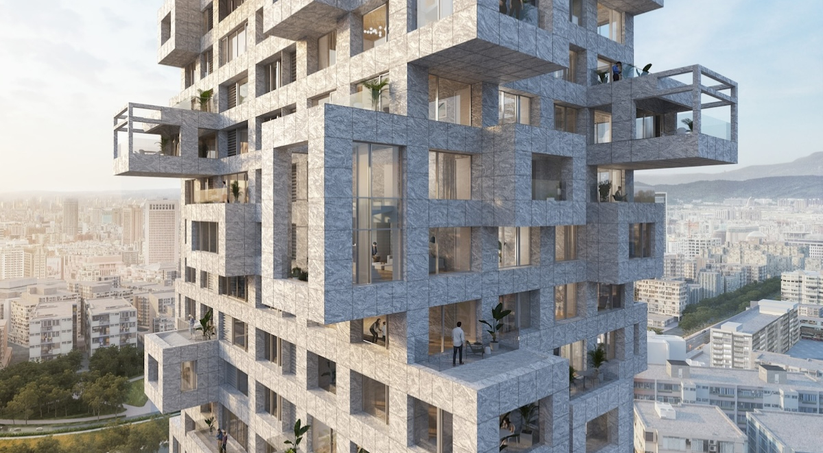 MVRDV台灣首件住宅作品在天母！「跳出來的盒子」為建築造型注入趣味 | La Vie