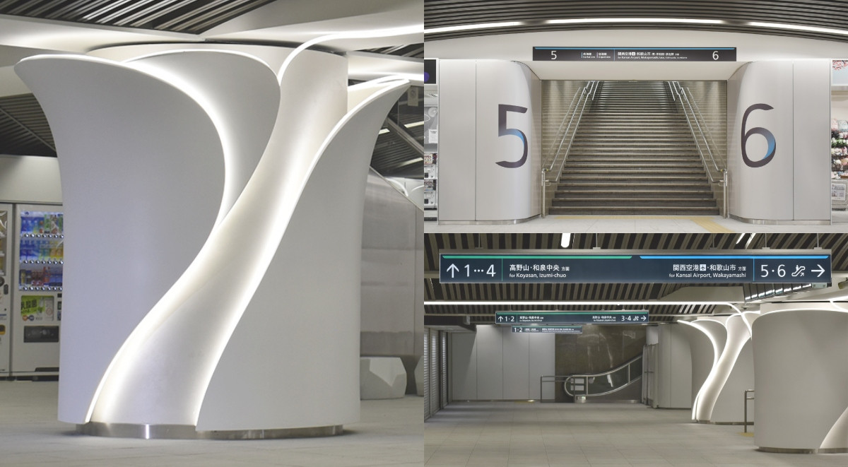 直擊「次世代難波駅」！日本南海電鐵終點站改裝完工：指標系統、流線立柱等3面向煥新，絕美設計寓意向未來進化 | La Vie